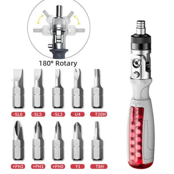 TheDadTools™ 10 in 1 Multi-Angle Ratchet Screwdriver