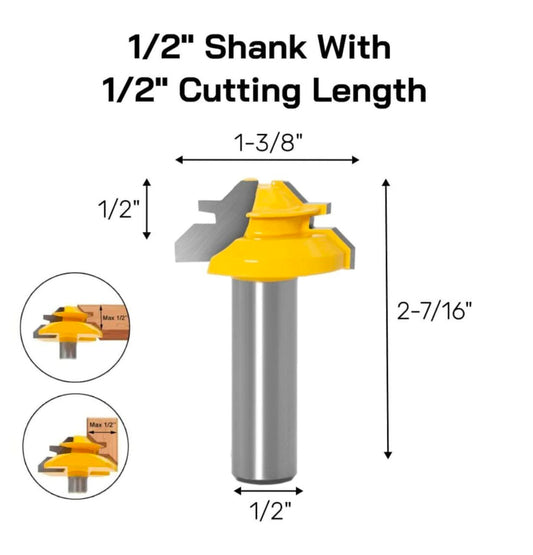 TheDadTools™ 45° Lock Miter Router Bit - 1/2" Shank