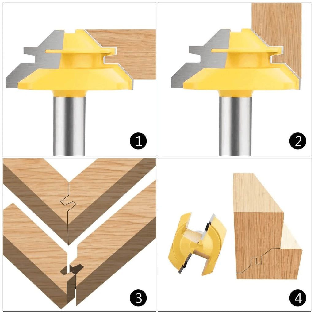 TheDadTools™ 45° Lock Miter Router Bit - 1/2" Shank