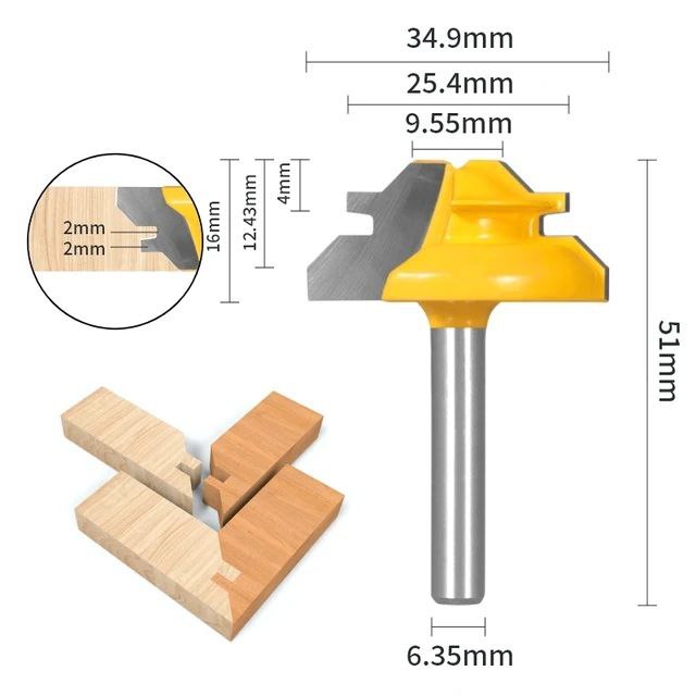 TheDadTools™ 45° Lock Miter Router Bit