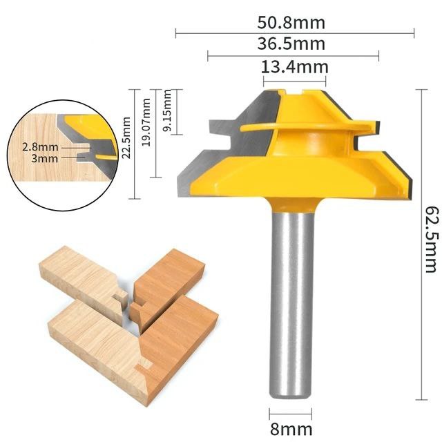 TheDadTools™ 45° Lock Miter Router Bit