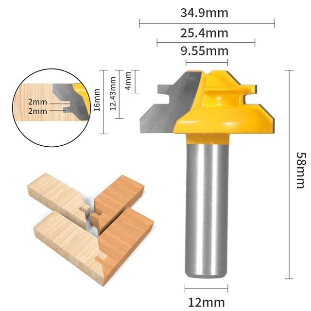 TheDadTools™ 45° Lock Miter Router Bit